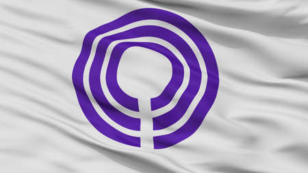 Kawasaki City Flag, Country Japan, Kawasaki Prefecture, Closeup Viewの写真素材