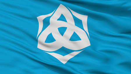 Kashiwazaki City Flag, Country Japan, Niigata Prefecture, Closeup Viewの写真素材