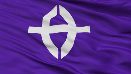 Kusatsu City Flag, Country Japan, Shiga Prefecture, Closeup Viewの写真素材