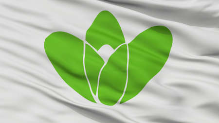 Miyama City Flag, Country Japan, Fukuoka Prefecture, Closeup View