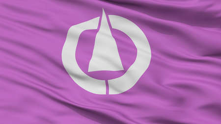 Oyama City Flag, Country Japan, Tochigi Prefecture, Closeup Viewの写真素材