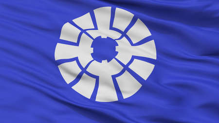 Shiojiri City Flag, Country Japan, Nagano Prefecture, Closeup Viewの写真素材