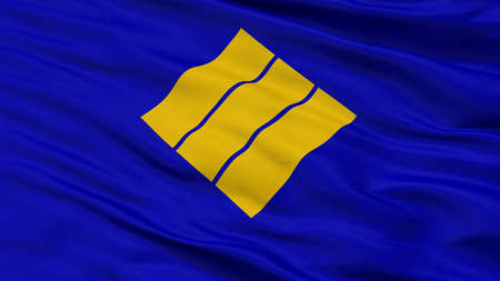 Takikawa City Flag, Country Japan, Hokkaido Prefecture, Closeup Viewの写真素材