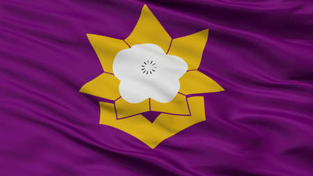 Taku City Flag, Country Japan, Saga Prefecture, Closeup Viewの写真素材