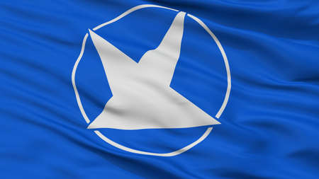 Tomiya City Flag, Country Japan, Miyagi Prefecture, Closeup Viewの写真素材