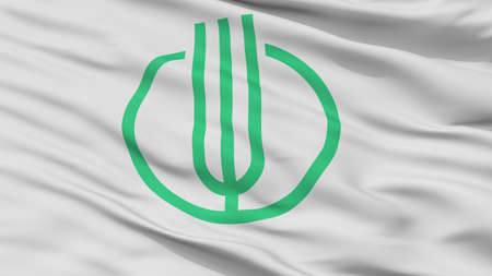 Toki City Flag, Country Japan, Gifu Prefecture, Closeup Viewの写真素材