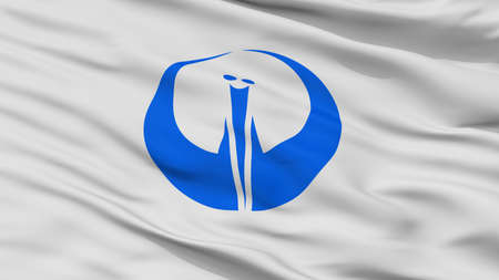 Tsurugashima City Flag, Country Japan, Saitama Prefecture, Closeup Viewの写真素材