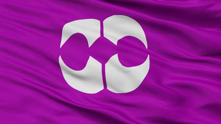 Yachimata City Flag, Country Japan, Chiba Prefecture, Closeup Viewの写真素材