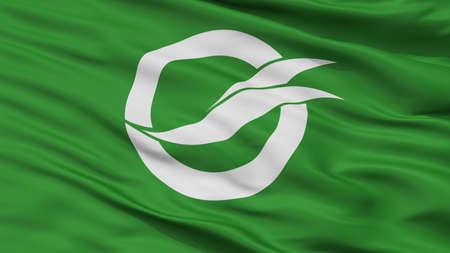 Yanai City Flag, Country Japan, Yamaguchi Prefecture, Closeup Viewの写真素材