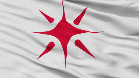 Yonago City Flag, Country Japan, Tottori Prefecture, Closeup Viewの写真素材