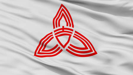 Yoshikawa City Flag, Country Japan, Saitama Prefecture, Closeup Viewの写真素材