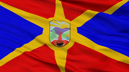 Pehcevo Municipality City Flag, Country Macedonia, Closeup Viewの写真素材