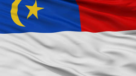 Malacca City Flag, Country Malaysia, Closeup Viewの写真素材
