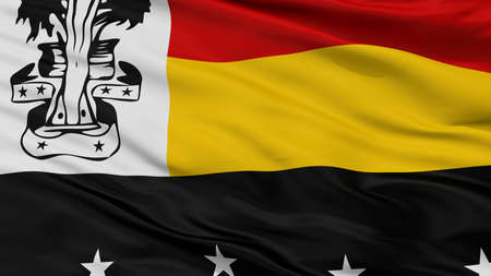 Madang City Flag, Country Papua New Guinea, Closeup Viewの写真素材