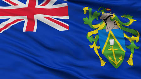Islands City Flag, Country Pitcairn, Closeup Viewの写真素材