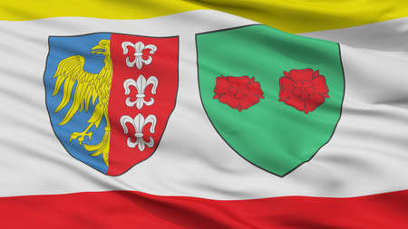 Bielsko Biala City Flag, Country Poland, Closeup Viewの写真素材