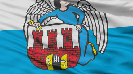 Torun City Flag, Country Poland, Closeup Viewの写真素材