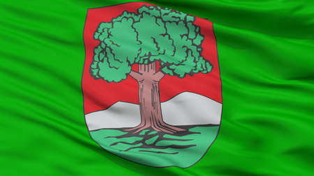 Walbrzych City Flag, Country Poland, Closeup Viewの写真素材