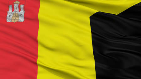 Wloclawek City Flag, Country Poland, Closeup Viewの写真素材