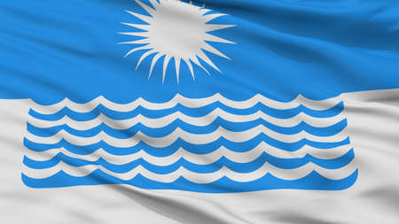 Gelendzhik City Flag, Country Russia, Krasnodar Krai, Closeup Viewの写真素材