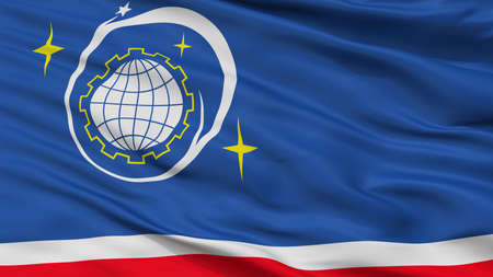 Korolyov City Flag, Country Russia, Closeup Viewの写真素材