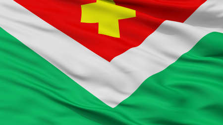 Spas Demensk City Flag, Country Russia, Closeup Viewの写真素材