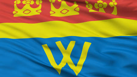 Vyborg City Flag, Country Russia, Closeup Viewの写真素材