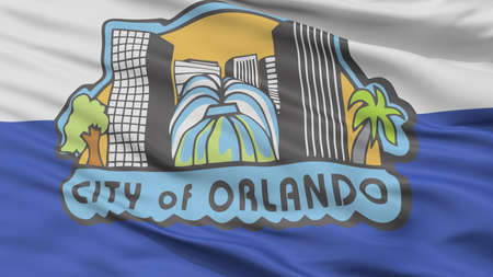 Orlando Florida City Flag, Country Usa, Closeup Viewの写真素材