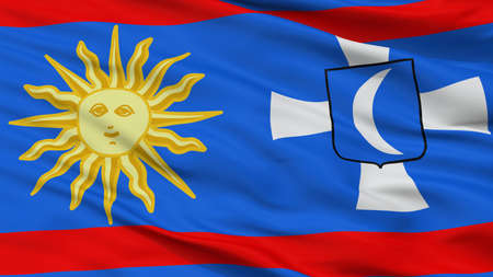 Vinnytsia Oblast City Flag, Country Ukraine, Closeup Viewの写真素材