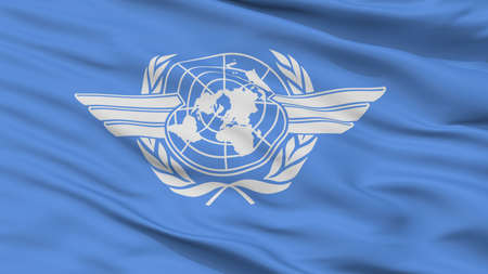 Icao International Civil Aviation Organization Flag, Closeup View, 3D Rendering