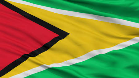 Guyana Naval Ensign Flag, Closeup View, 3D Renderingの写真素材
