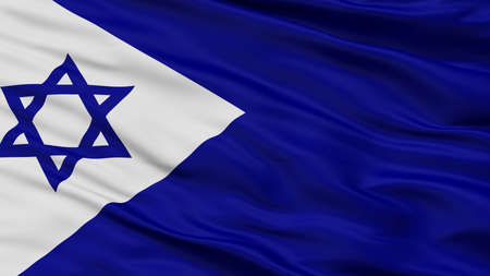 Israel Naval Ensign Flag, Closeup View, 3D Renderingの写真素材