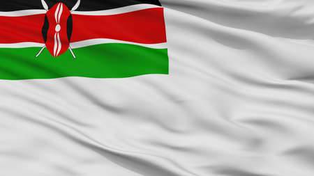 Kenya Naval Ensign Flag, Closeup View, 3D Renderingの写真素材