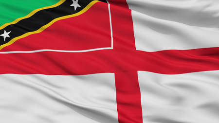 Saint Kitts And Nevis Naval Ensign Flag, Closeup View, 3D Renderingの写真素材