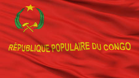 The Congo Army 1970 1992 Flag, Closeup View, 3D Rendering