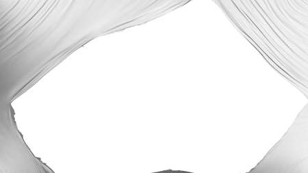 Divided White color flag, white background, 3d rendering