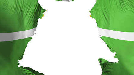 Jackson city, capital of Mississippi state flag ripped apart, white background, 3d renderingの写真素材