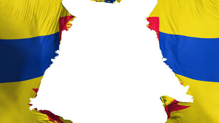 Saint Paul city city, capital of Minnesota state flag ripped apart, white background, 3d renderingの写真素材