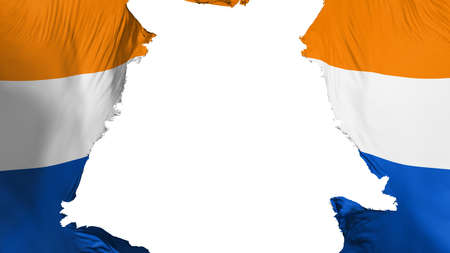 Albany city, capital of New York state flag ripped apart, white background, 3d renderingの写真素材