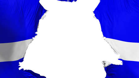 Boise city, capital of Idaho state flag ripped apart, white background, 3d renderingの写真素材