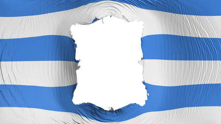 Square hole in the Tallinn city, capital of Estonia flag, white background, 3d renderingの写真素材