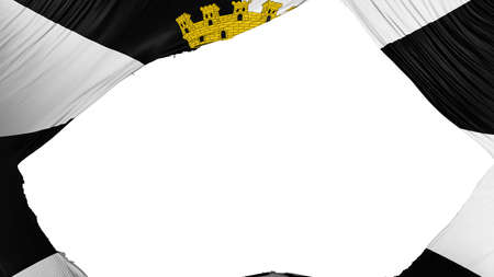 Divided Lisboa, capital of Portugal flag, white background, 3d rendering