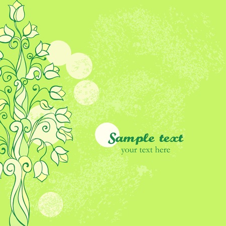 Vector iridescent spring card. Ornament Treeのイラスト素材