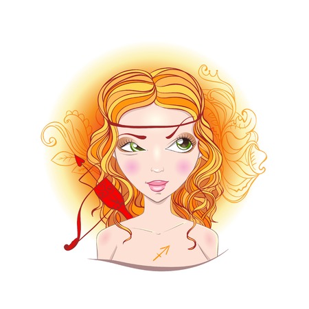 Vector illustration of Sagittarius zodiac sign のイラスト素材