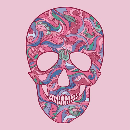 Sugar Skull with ornamentのイラスト素材