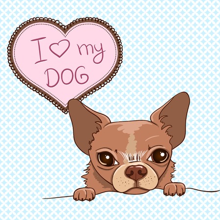 Invitation with Cute Chihuahuaのイラスト素材