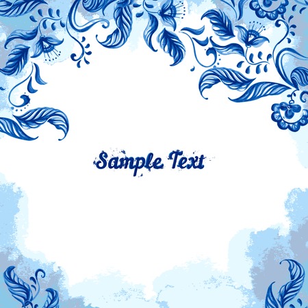 Vector Card With Flowers and watercolor boldのイラスト素材