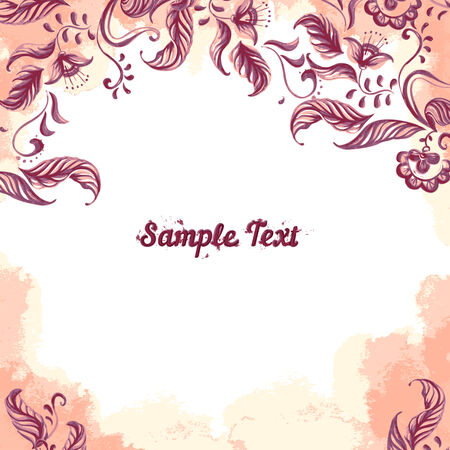 Vector Card With Flowers and watercolor boldのイラスト素材