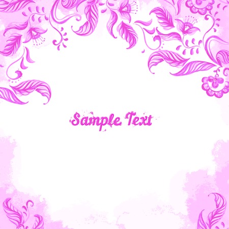 Vector Card With Flowers and watercolor boldのイラスト素材