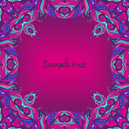 Vector floral ornate frame with many detailsのイラスト素材